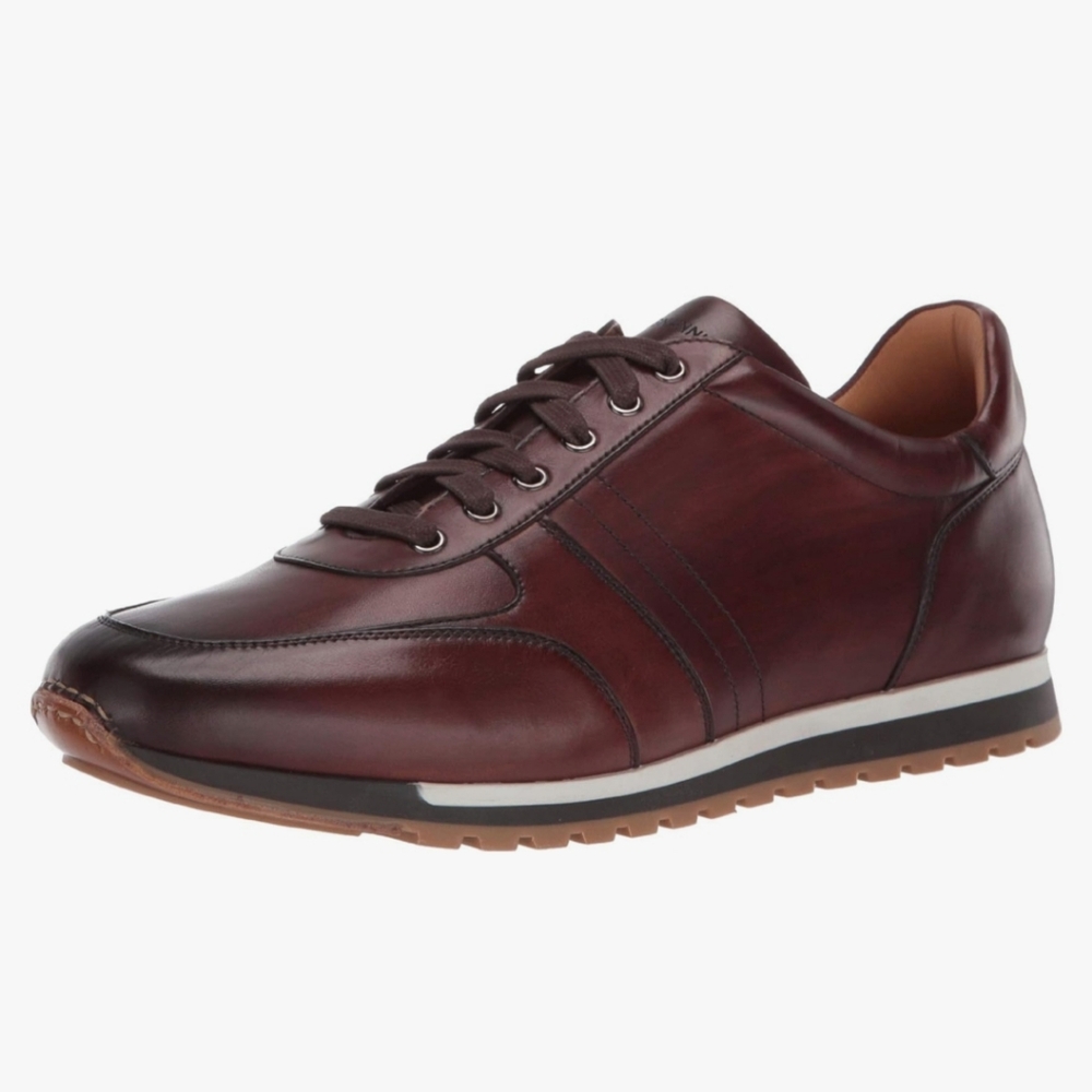 Magnanni Italian Ibiza Mid Brown Sneakers Sz 10